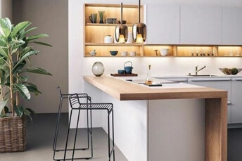 kitchen design with white and wood