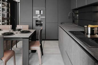 china import black kitchen with grey marble