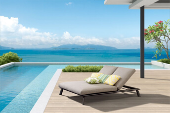 outdoor double sun bed