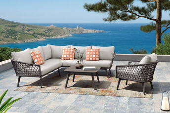 outdoor sofa white color elegant