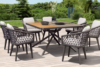 dining table with chairs for outdoor