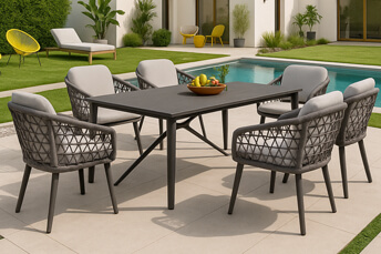 outdoor dining table with chairs modern design