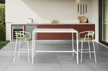 bar set stools and high table for outdoor