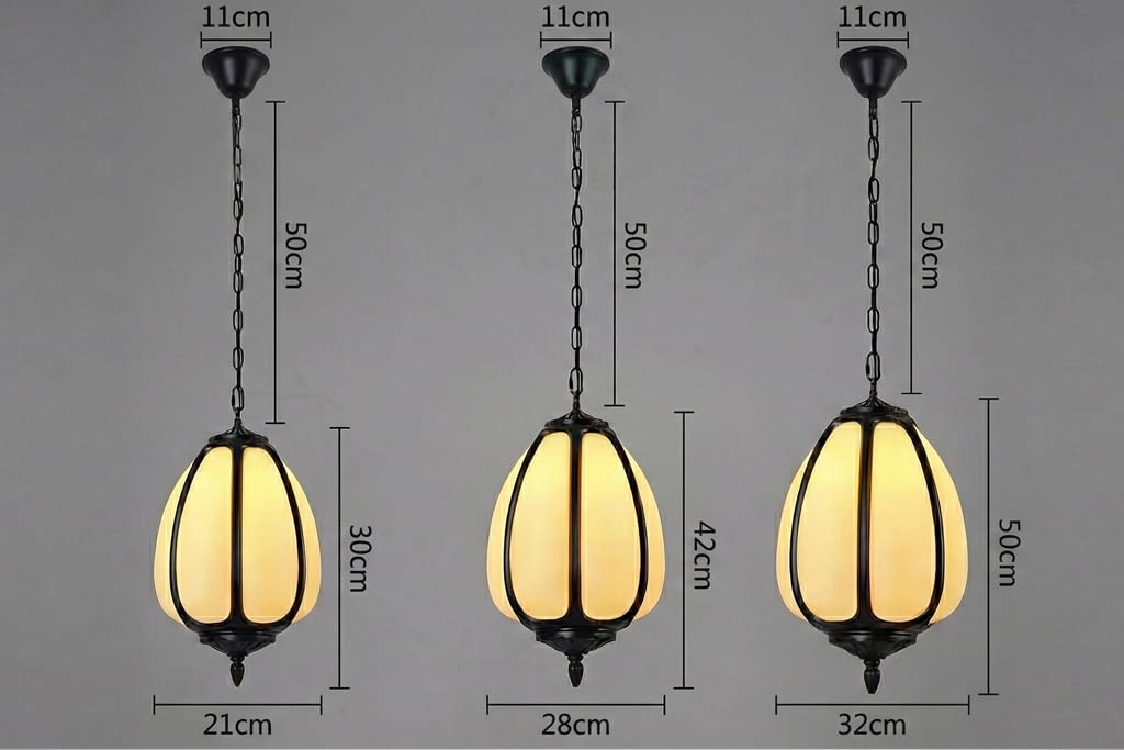 תאורת חוץ עמידה למים בשלושה גדלים, סגנון אסיאתי - יבוא מסין