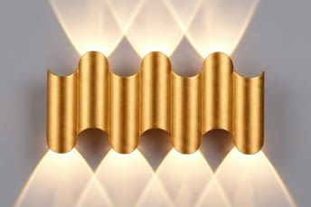 תאורת חוץ בעיצוב מניפה, צמוד קיר צבע זהב דגם ZKL-OT-8001