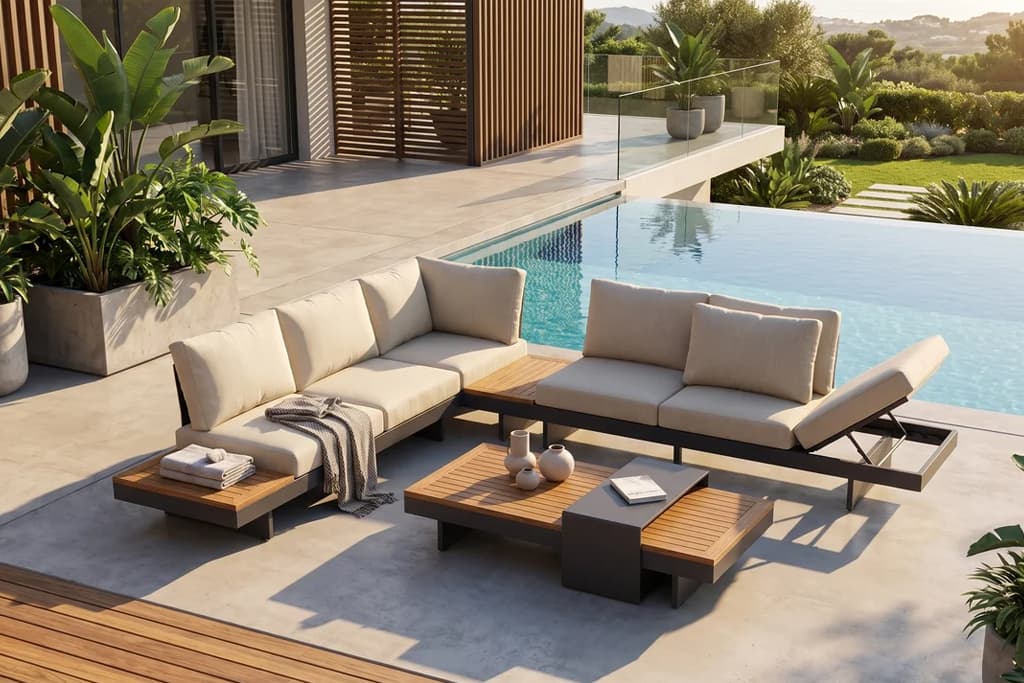 פינת ישיבה לגינה דגם LOUNGE ליבוא ריהוט גן מסין