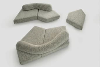 ספת בד מודולרית בגוון אפור בהיר דגם LUCCA