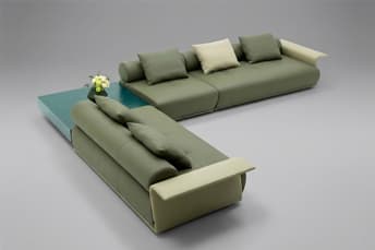 ספה מודולרית מעור בצבע ירוק דגם tal-gs9240