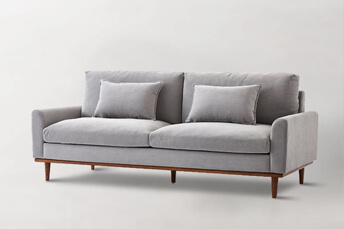 Cloud sofa velvet fabric and wood finish