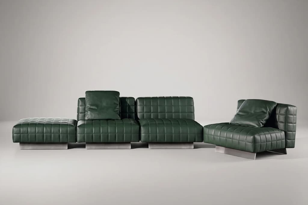 ספת עור מודולרית ירוקה דגם VERDE