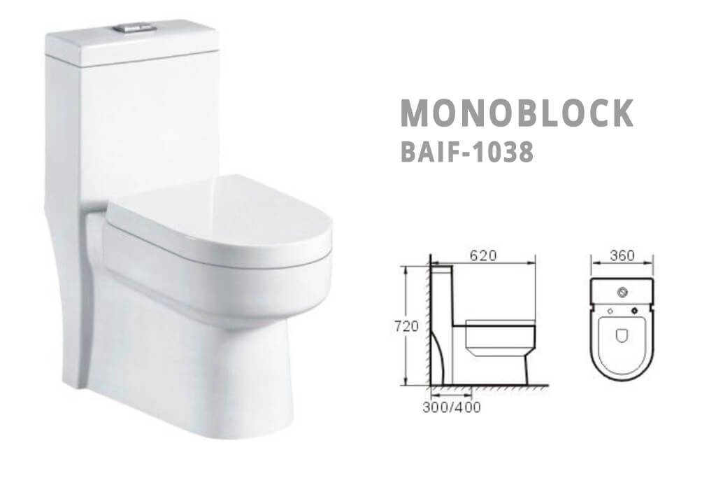 אסלה מונובלוק סייפוניק BAIF-1038 - שילוב של פונקציונליות וסטייל