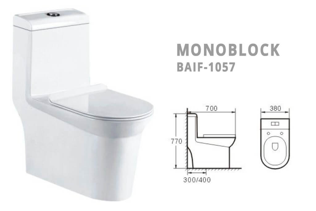 שירותים קרמיקה BAIF-1057 מונובלוק עם סגירה שקטה - יבוא מסין