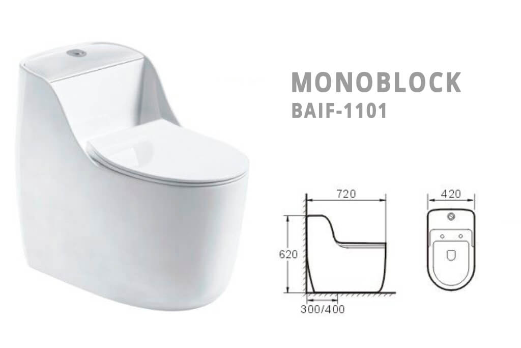 אסלת קרמיקה בצבע אפור דגם BAIF-1101 ביבוא אישי מסין