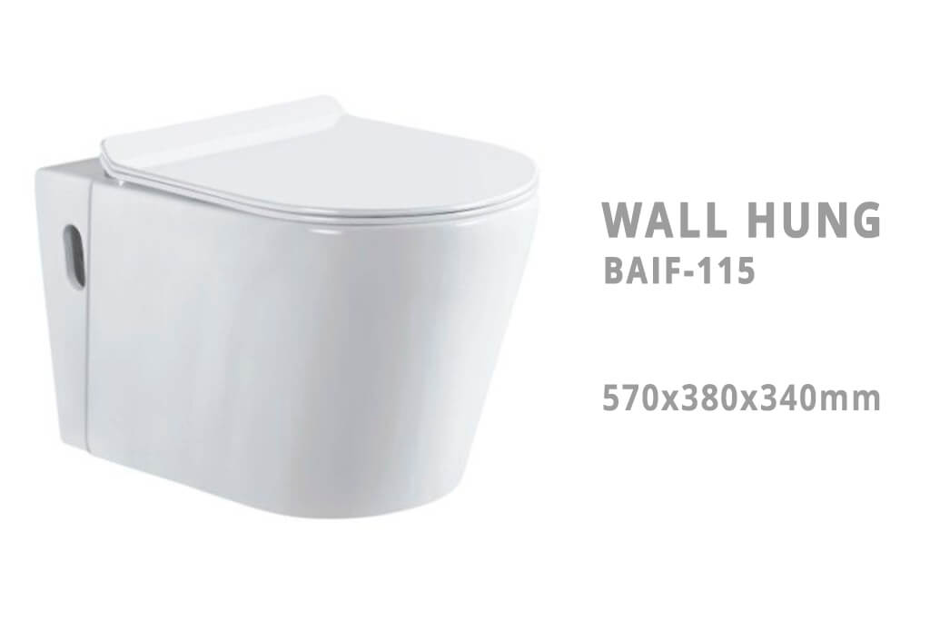 שירותים תלויים עם מיכל נסתר דגם BAIF-115 - יבוא תכולת הבית