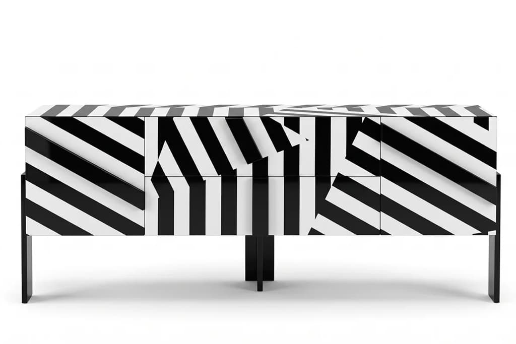 שידת טלוויזיה מעוצבת לסלון מודרני דגם STRIPE