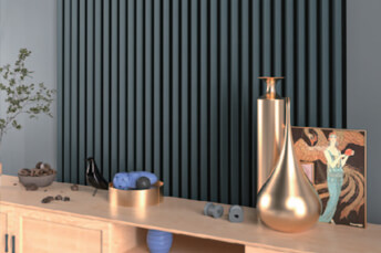 dark green triangle wall panels