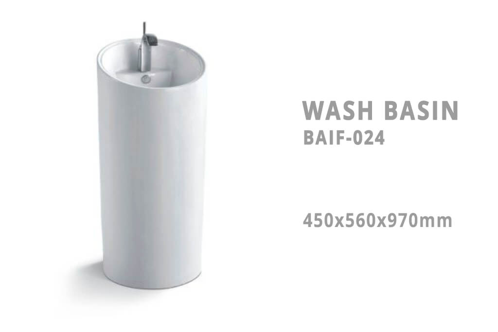 כיור עומד מעוצב לרצפה איכותי מקרמיקה דגם BAIF-024 - ייבוא אישי מסין
