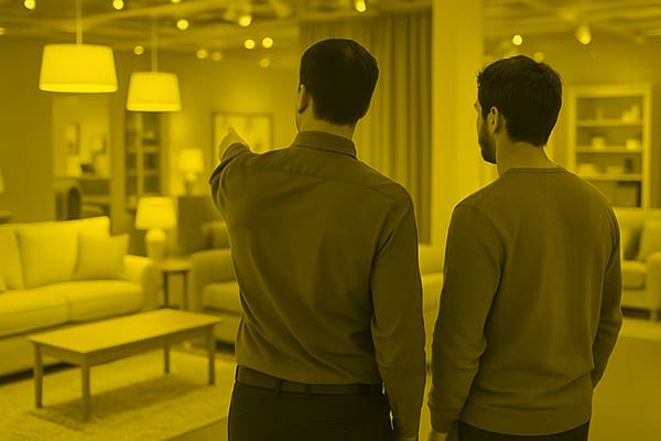 ליווי רכש תכולת בית בחדר תצוגה